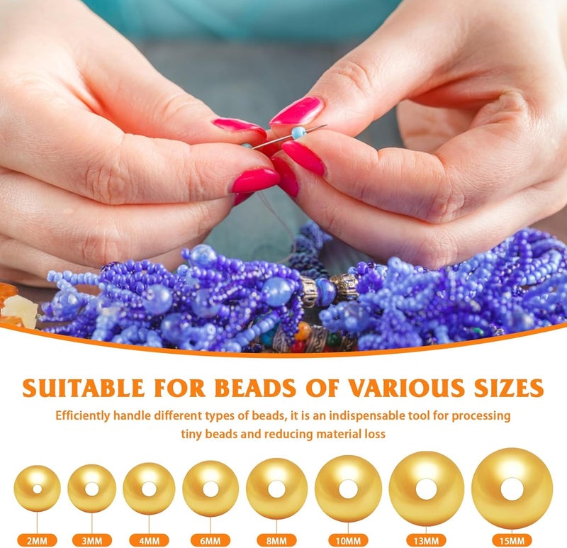 UOOU 40 Pcs Beading Needles for Jewelry Making Include Long Straight Beading Needle,Big Eye Beading Needle,Needles for Seed Beads Set with Yarn Scissors - Image 5